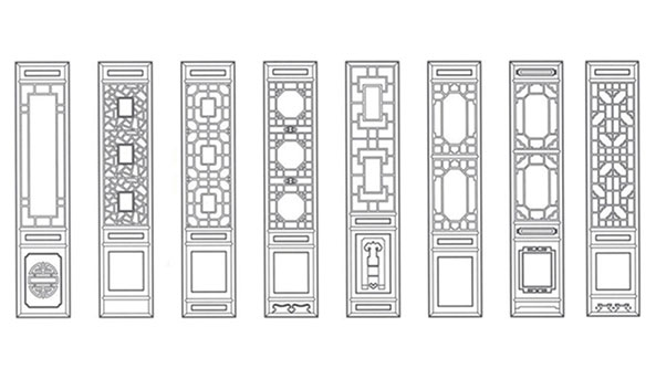 合肥喜迎门中式花格CAD设计图样式大全