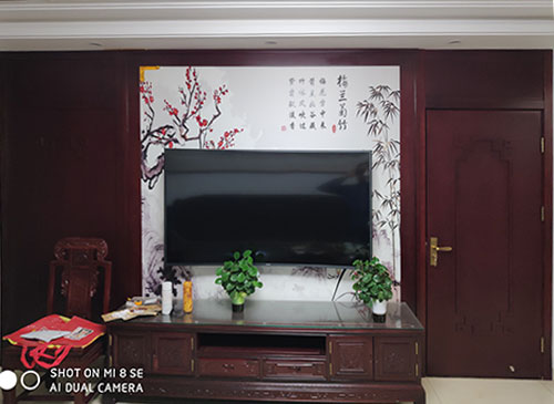合肥中式家庭装修电视柜效果展示